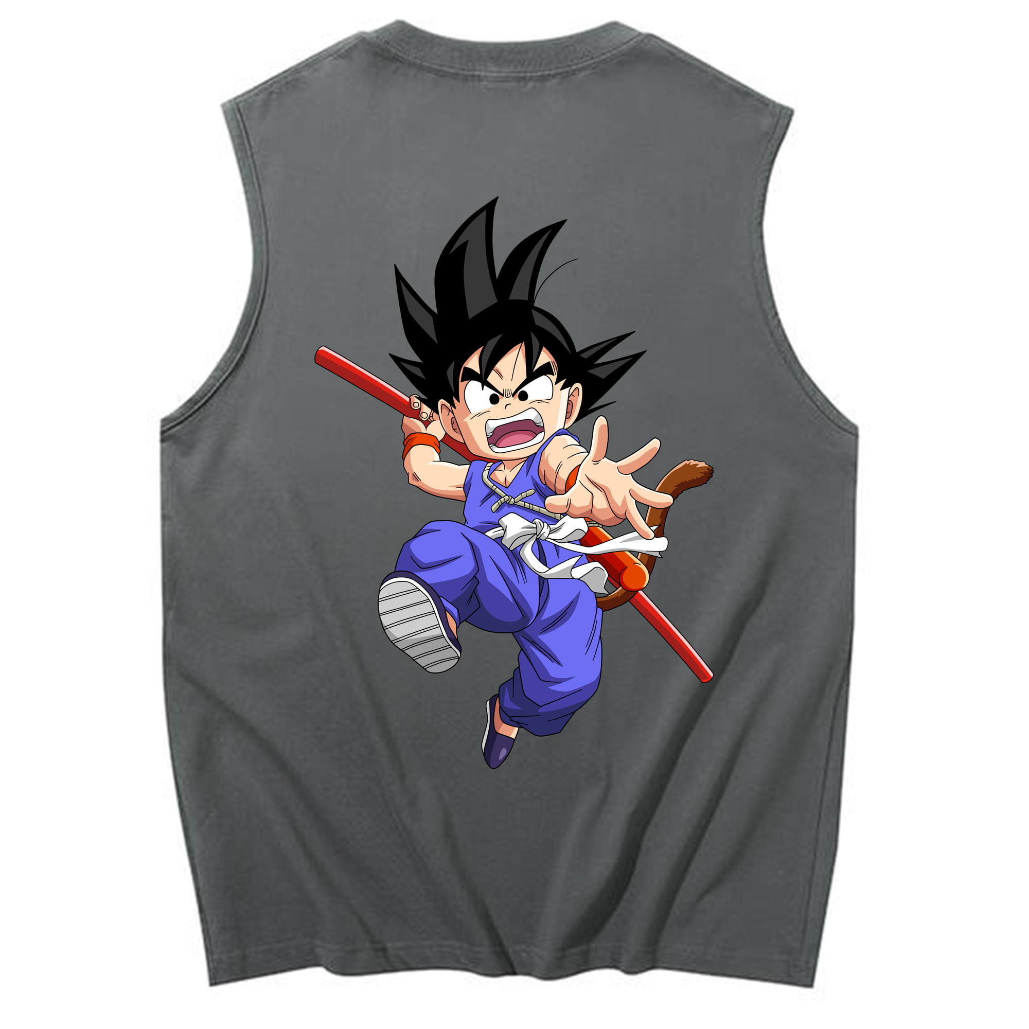 （画像用） ドラゴンボール 孫悟空（そん ごくう）Son Goku カカロット DRAGON BALL Kakarotto コットン100％タンクトップ（背面プリント）